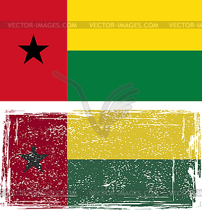 Гранж флаг Гвинеи-Бисау - векторное изображение клипарта