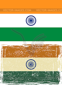 Indian grunge flag - vector image