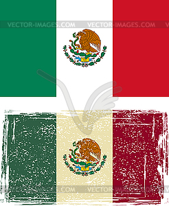 Mexican grunge flag - vector clipart