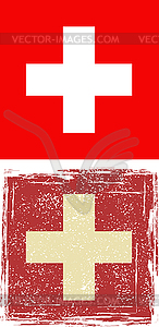 Swiss grunge flag - vector clipart