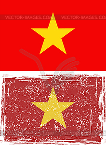 Vietnamese grunge flag - vector clipart