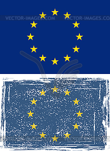 European Union grunge flag - royalty-free vector clipart