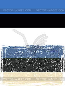 Флаг Эстонии гранж - изображение векторного клипарта