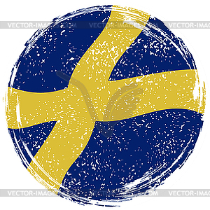 Swedish grunge flag. Grunge effect can be cleaned - vector image