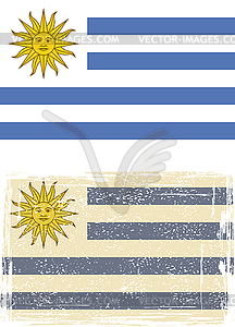 Uruguayan grunge flag - vector clipart / vector image