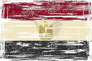 Egyptian grunge flag - vector image