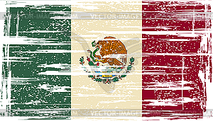 Mexican grunge flag - royalty-free vector clipart