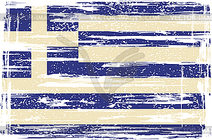 Greek grunge flag - vector image