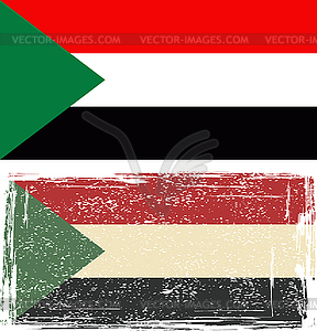 Sudan grunge flag.  - color vector clipart