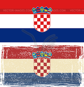 Хорватский гранж флаг. - векторное изображение
