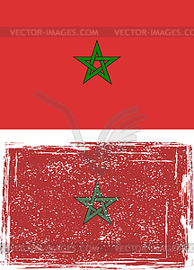 Moroccan grunge flag.  - vector clipart