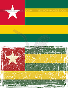 Togo grunge flag - vector clip art