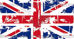 British grunge flag - vector clipart
