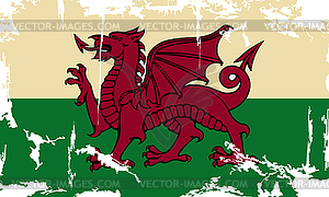 Wales grunge flag - vector clip art