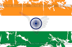 Indian grunge flag - vector clip art