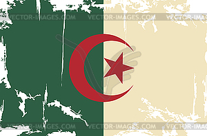 Algerian grunge flag - vector clipart