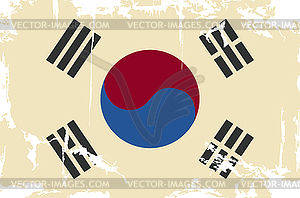 South Korean grunge flag - vector clipart