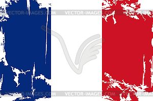 French grunge flag - vector clipart / vector image