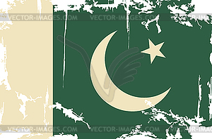 Pakistani grunge flag - vector clip art