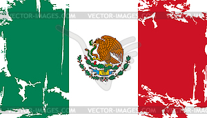 Mexican grunge flag - vector image