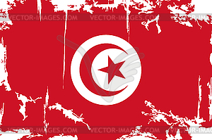 Tunisian grunge flag - color vector clipart