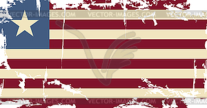 Liberian grunge flag - vector image