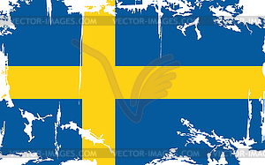 Swedish grunge flag.  - vector image