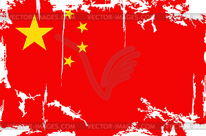 Chinese grunge flag - vector clipart