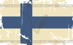 Finnish grunge flag - vector clipart