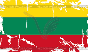 Lithuanian grunge flag - vector image