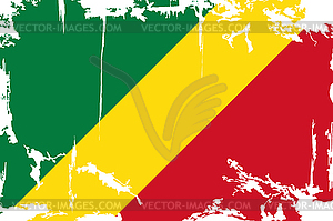 Гранж флаг Конго - стоковый клипарт