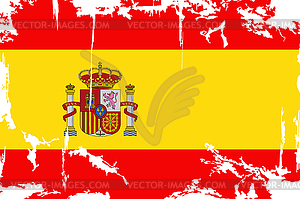 Spanish grunge flag - vector image