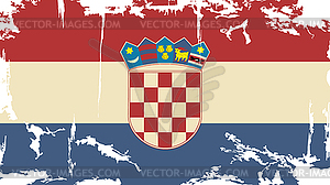 Croatian grunge flag - vector image