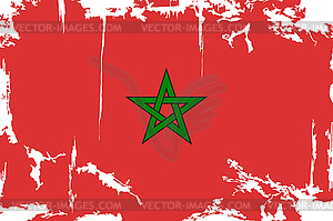 Moroccan grunge flag - color vector clipart