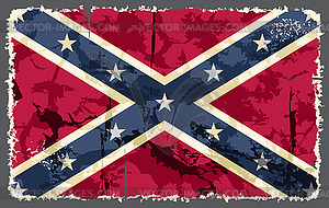 Confederate grunge flag - vector image