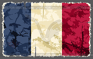 French grunge flag - royalty-free vector clipart