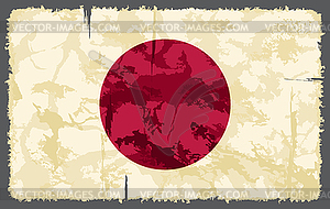 Japanese grunge flag - vector clipart / vector image