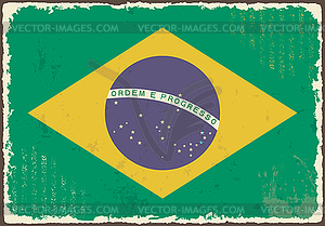 Brazilian grunge flag - vector clip art