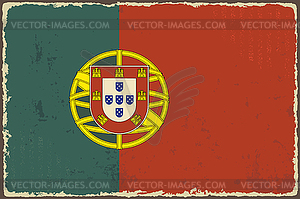 Portuguese grunge flag - vector clipart