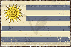 Uruguayan grunge flag - vector clipart