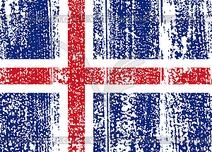 Icelandic grunge flag.  - vector clip art