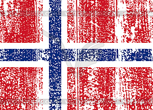 Norwegian grunge flag - vector clip art