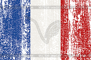 French grunge flag - vector image