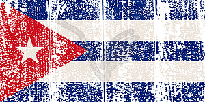 Cuban grunge flag.  - vector clipart