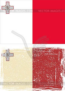 Maltese grunge flag - vector clip art