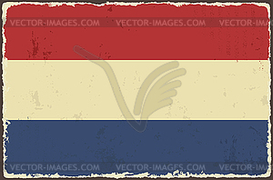 Dutch grunge flag - vector clipart