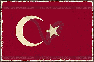 Turkish grunge flag - vector clipart