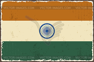 Indian grunge flag - vector clip art