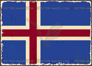 Icelandic grunge flag - vector clipart