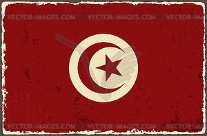 Tunisian grunge flag - vector clipart